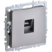 Розетка компьютерная СП RJ45 кат.5E BRITE РК10-БрС механизм сталь IEK BR-K10-1-K46