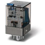 Реле универсальное электромеханич. монтаж в розетку 11-штырьковый разъем 3CO 10А AgNi 230В AC RTI опции: кнопка тест + мех. индикатор FINDER 601382300040