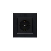 Розетка 1-м Karea LINE STAR с заземл. чер. Makel 86054028