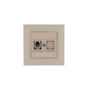 Розетка компьютерная CAT 5+гнездо Karea RIZZ крем Makel 88010035