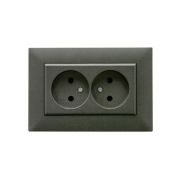 Розетка 2-я Karea RIZZ STAR без заземл. дым. металлик Makel 88050017