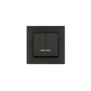 Выключатель 2-клав. с подсветкой Karea RIZZ STAR дым. металлик Makel 88050023