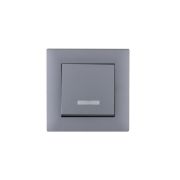 Выключатель 1-клав. с подсветкой Karea RIZZ STAR сер. Makel 88065021