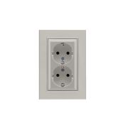 Розетка 2-я Karea LINE STAR с заземл. жемчуж. Makel 86100082