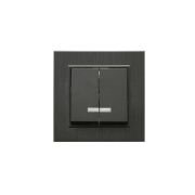 Выключатель 2-клав. с подсветкой Karea LINE STAR дым. металлик Makel 86050023