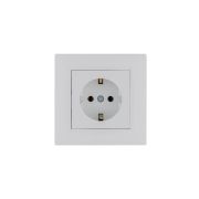 Розетка 1-м Karea RIZZ с заземл. бел. Makel 88001028
