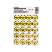 Наклейка знак электробезопасности «Заземление» d20мм (с хедером 20шт на листе) Rexant 56-0010-01