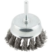 Корщетка тип «чашка» со штифтом стальная витая проволока 65мм MOS 38497М