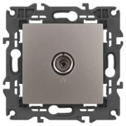 Розетка телевизионная одиночная TV Elegance 14-3101-16 титан Эра Б0065760