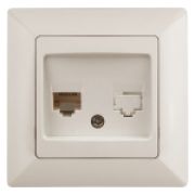 4-302-02  Розетка Intro Solo телефонная RJ11, СУ, слоновая кость
