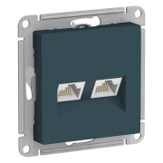 Systeme Electric AtlasDesign Изумруд Розетка двойная компьютерная RJ45+RJ45, кат.5E, механизм