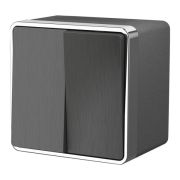 Выключатель двухклавишный влагозащищенный IP44 Gallant Графит рифленый W5020204