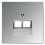 JUNG LS 990 Блестящий хром Накладка 2-ой наклонной ТЛФ/комп розетки