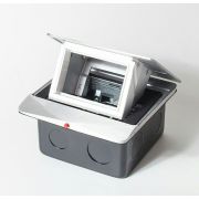 Лючек SPL на 2 розетки металлический алюминий IP44 300004