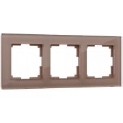 W0031142/ Рамка на 3 поста Favorit (латте, стекло)