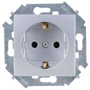 Simon 15 Алюминий Розетка с/з, 16А, 250В, винт.зажим