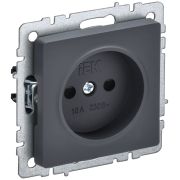 IEK BRITE BASE Графит Розетка без з/к с з/ш 10А РСш10-2-БрГ.