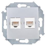 Simon 15 Алюминий Розетка компьютерная 2-ая RJ45 кат.5е