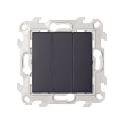 Simon 24 Графит Трехклавишный выключатель