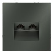 Розетка компьютерная встраиваемая VOLTUM S70 двойная RJ45+RJ45 кат.6, (титан)