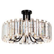 Arte Lamp A1028PL-8BK AMBER Люстра на штанге черный/золото/хрусталь