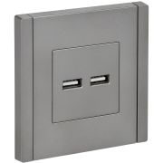 IEK FORTE&PIANO Сталь Розетка USB A+A 3,1А FP549.