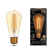 Лампа Gauss LED Filament ST64 E27 8W Golden 2400К 157802008