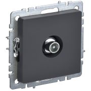 IEK BRITE BASE Графит Розетка TV прох. РТВ10-0-БрГ.