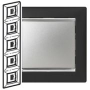 Legrand Valena Ноктюрн/Серебро Рамка 5-ая вертикал. 770399