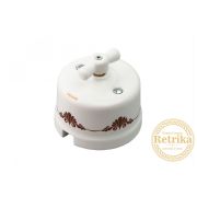 Выключатель проходной керамика декор коричн. №1