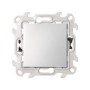 Simon 24 Алюминий Переключатель (проходной) с подсветкой 10AX 250В~ с системой Push&Go 4