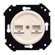 BIRONI Шедель Бриз Пластик Песочное золото матовый Розетка 2-ая RJ45 механизм + накладка (скрытый мо