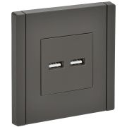 IEK FORTE&PIANO Серый Розетка USB A+A 3,1А FP349.