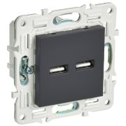 IEK SKANDY Графит Розетка USB A+A 3,1А SK-R15G.