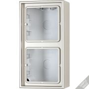 JUNG LS 990 Алюминий Коробка 2-ая для накладного монтажа с встроенной рамкой и основанием