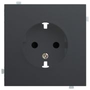 Лицевая панель для розетки 2к+з черный матовый