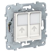 Schneider Electric Unica New Бел Розетка компьютерная, RJ45, двойная, кат. 6 UTP