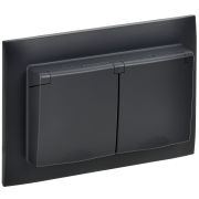 IEK SKANDY Черный Розетка 2-ая с/з с крышкой 16А в сборе IP44 SK-R12Bl.