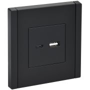 IEK FORTE&PIANO Черный Розетка USB A+C 3,1А FP150.