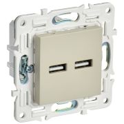IEK SKANDY Бежевый Розетка USB A+A 3,1А SK-R15B.