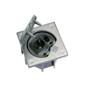 Simon Connect Сталь Влагостойкая основа с розеткой 2к+з Schuko и 1 RJ45 Cat. 5e UTP
