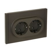 IEK FORTE&PIANO Серый Розетка 2-я с/з безвинтовое крепление 16А FP324.