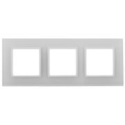 Эра Elegance Рамка для розеток и выключателей 14-5103-01 на 3 поста, стекло, белый+белый