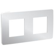 UNICA STUDIO METAL  Рамка 2-постовая, хром/белый  NU280455