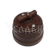 Выключатель пластиковый поворотный на 4 положения (1-2 клавишный) орех серия «Усадьба» GE30401-14