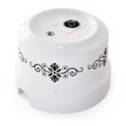 Розетка TV орнамент №4 (черный) Lindas 32520