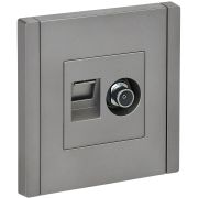 IEK FORTE&PIANO Сталь Розетка двойная TV+RJ45 кат.5E FP536.