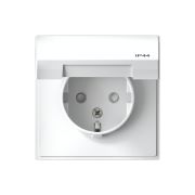 Systeme Electric ArtGallery Белый Розетка с заземл. со шт. с крышк, 16А, IP44, механизм
