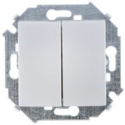 Simon 15 Алюминий Выключатель 2-клавишный проходной (переключатель), 16А, 250В, винт.зажим