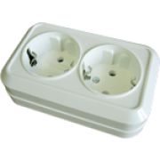 Розетка двухместная с/з 16А белая Олимп О0128